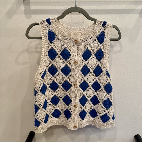 NWOT Sezane Ron Top Ecru / Blue - Size M - Picture 3 of 8